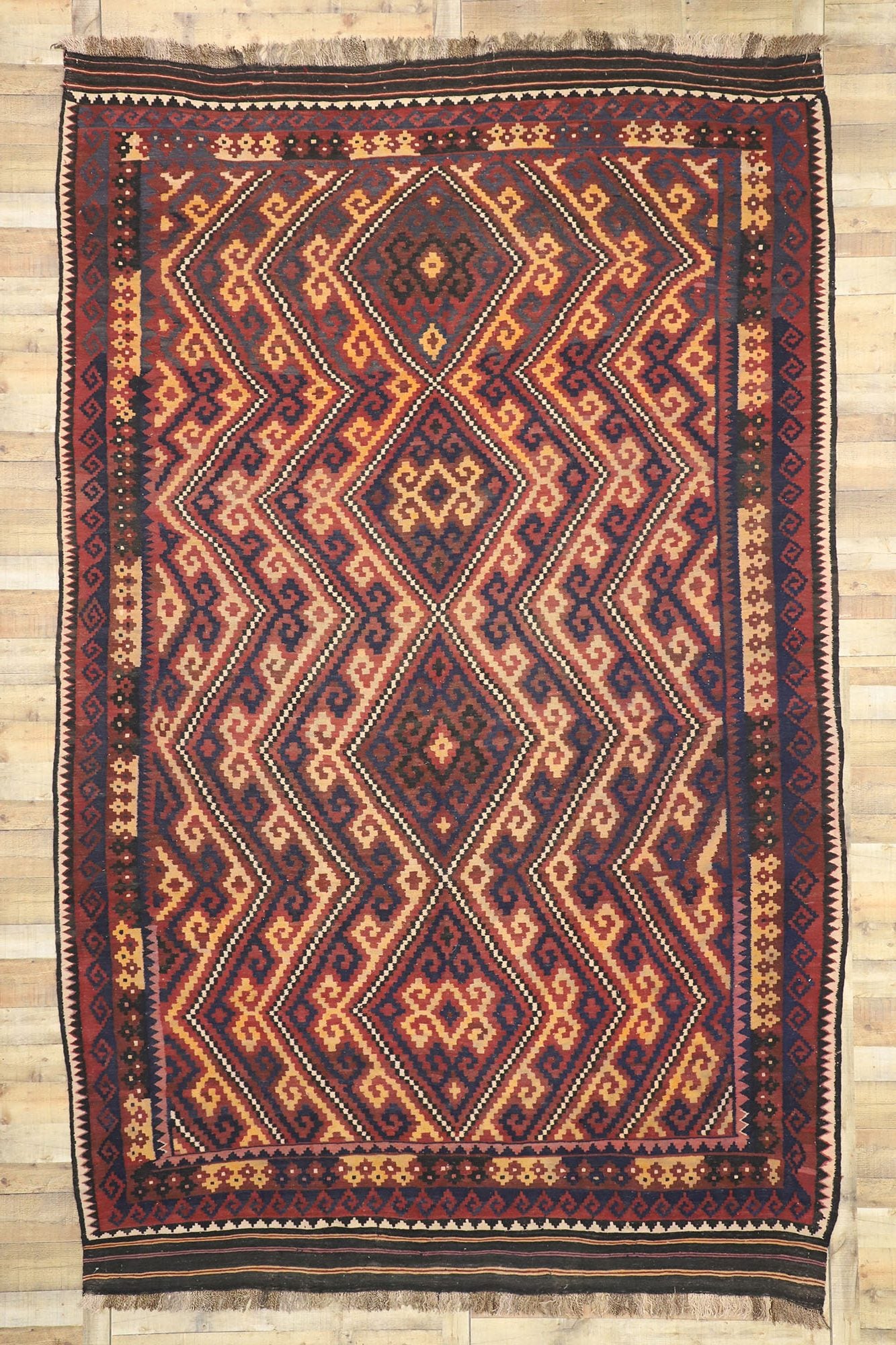 9 x 14 Vintage Afghan Kilim Rug 72260
