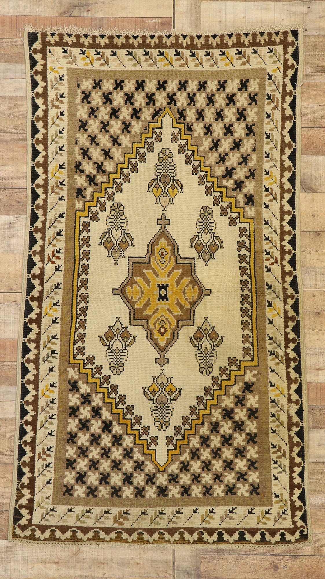 3 x 6 Vintage Turkish Oushak Rug 72261