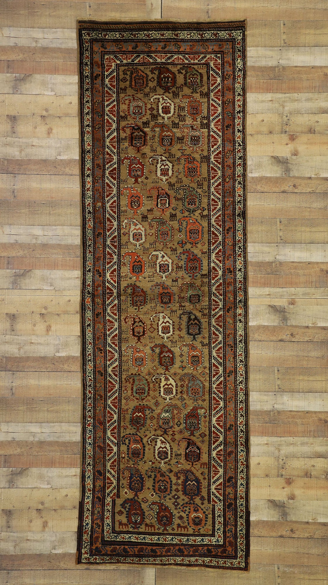 4 x 11 Antique Persian Kurdish Rug 77290