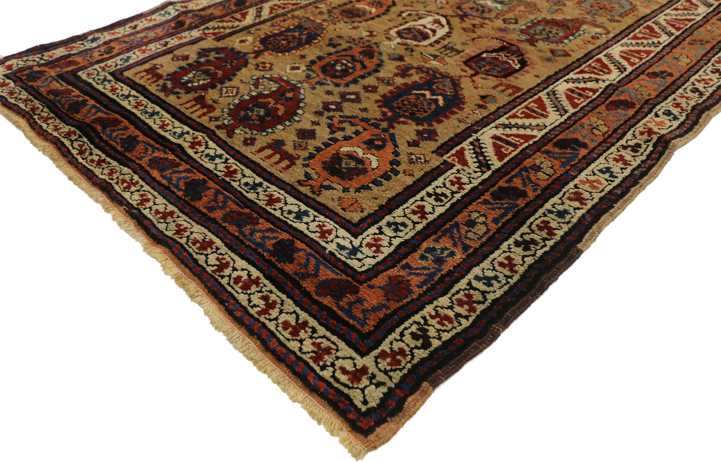 4 x 11 Antique Persian Kurdish Rug 77290