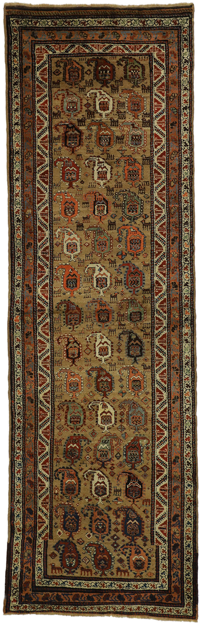 4 x 11 Antique Persian Kurdish Rug 77290