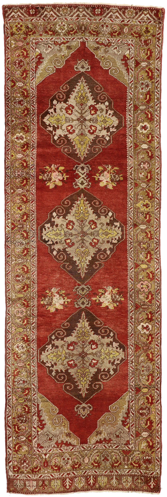 4 x 11 Vintage Turkish Oushak Rug 77291