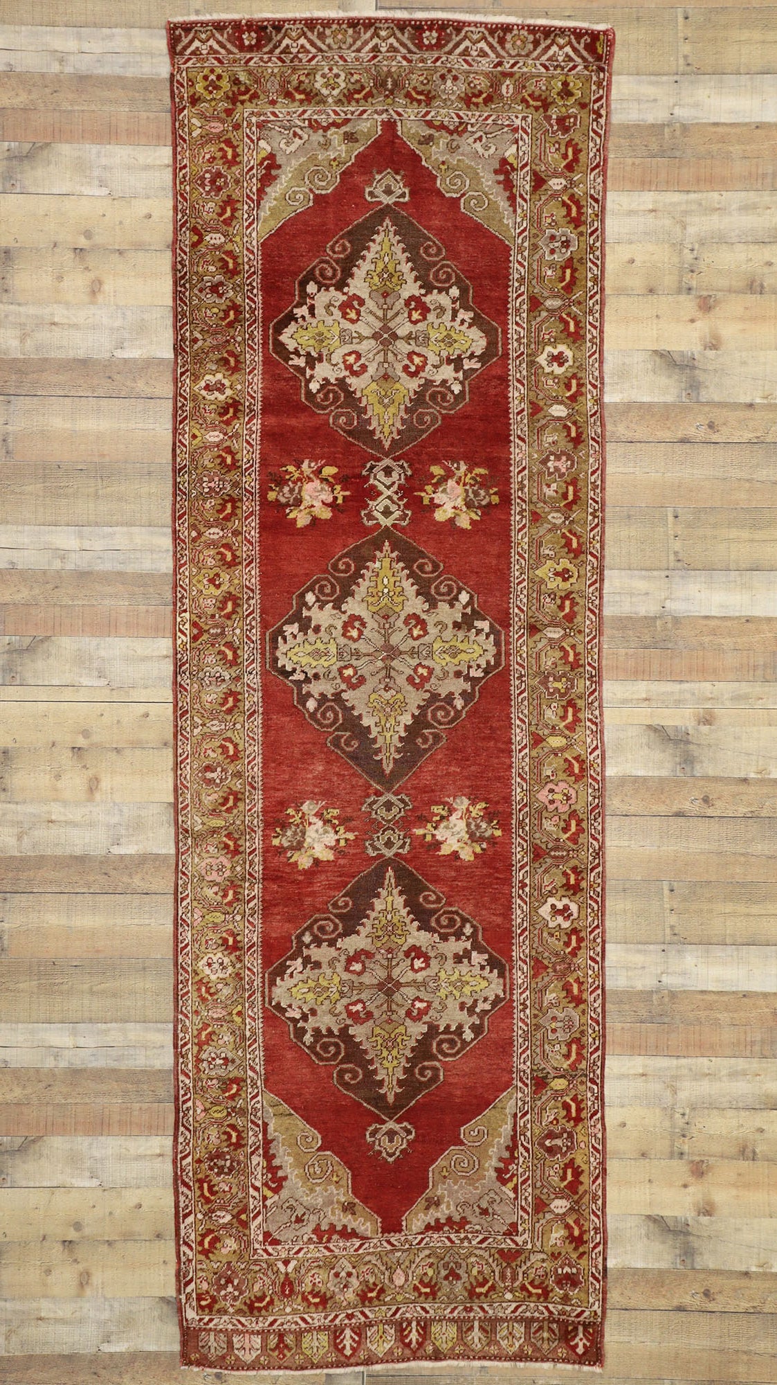 4 x 11 Vintage Turkish Oushak Rug 77291