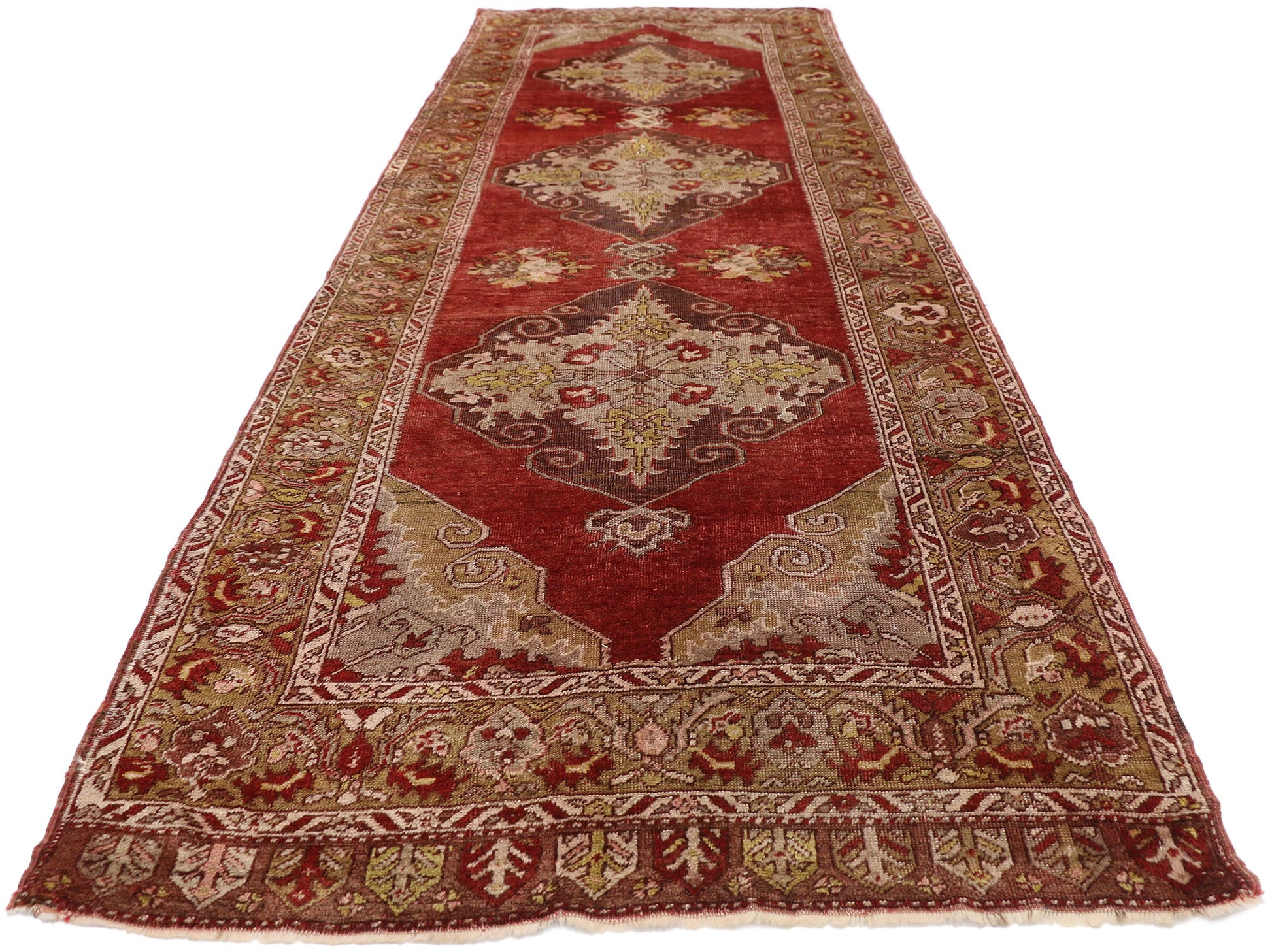 4 x 11 Vintage Turkish Oushak Rug 77291