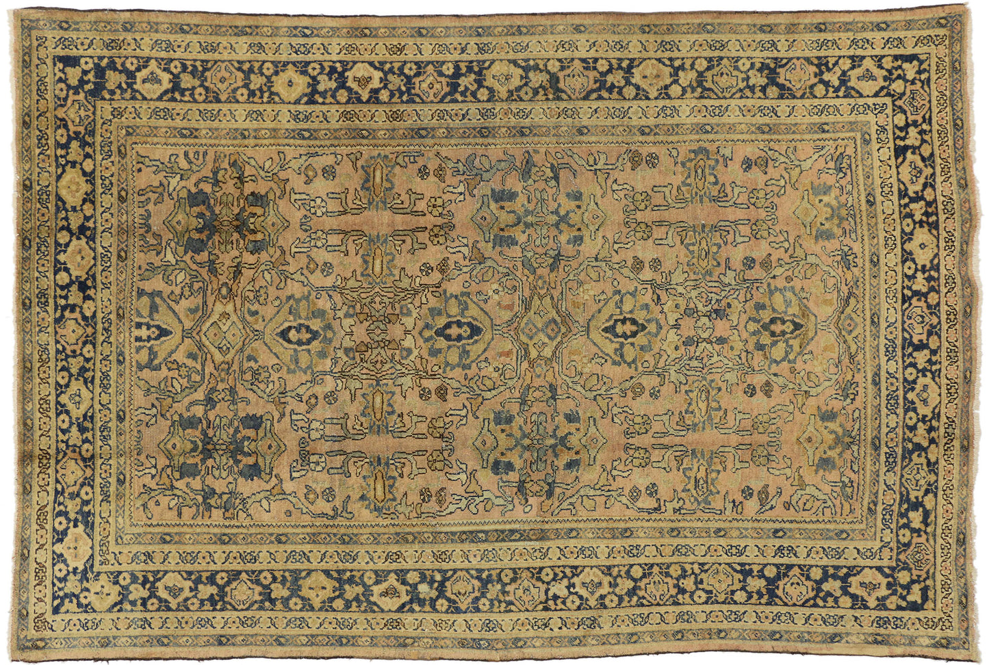7 x 10 Vintage Persian Mahal Rug 72362