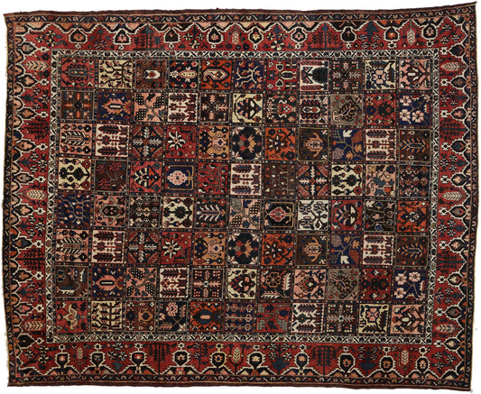 11 x 14 Antique Persian Bakhtiari Rug 72479