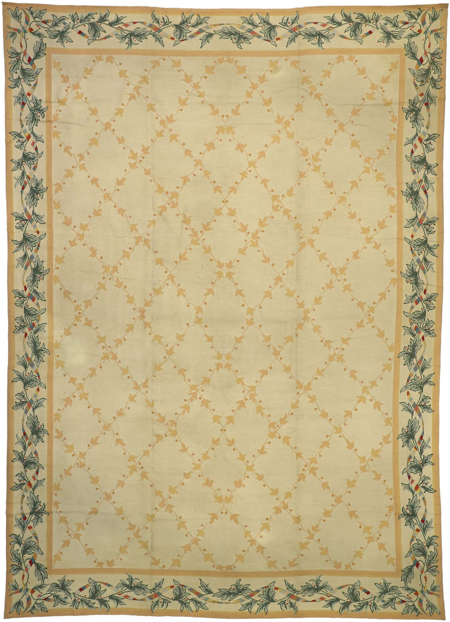 11 x 15 Vintage Spanish Needlepoint Rug 72494