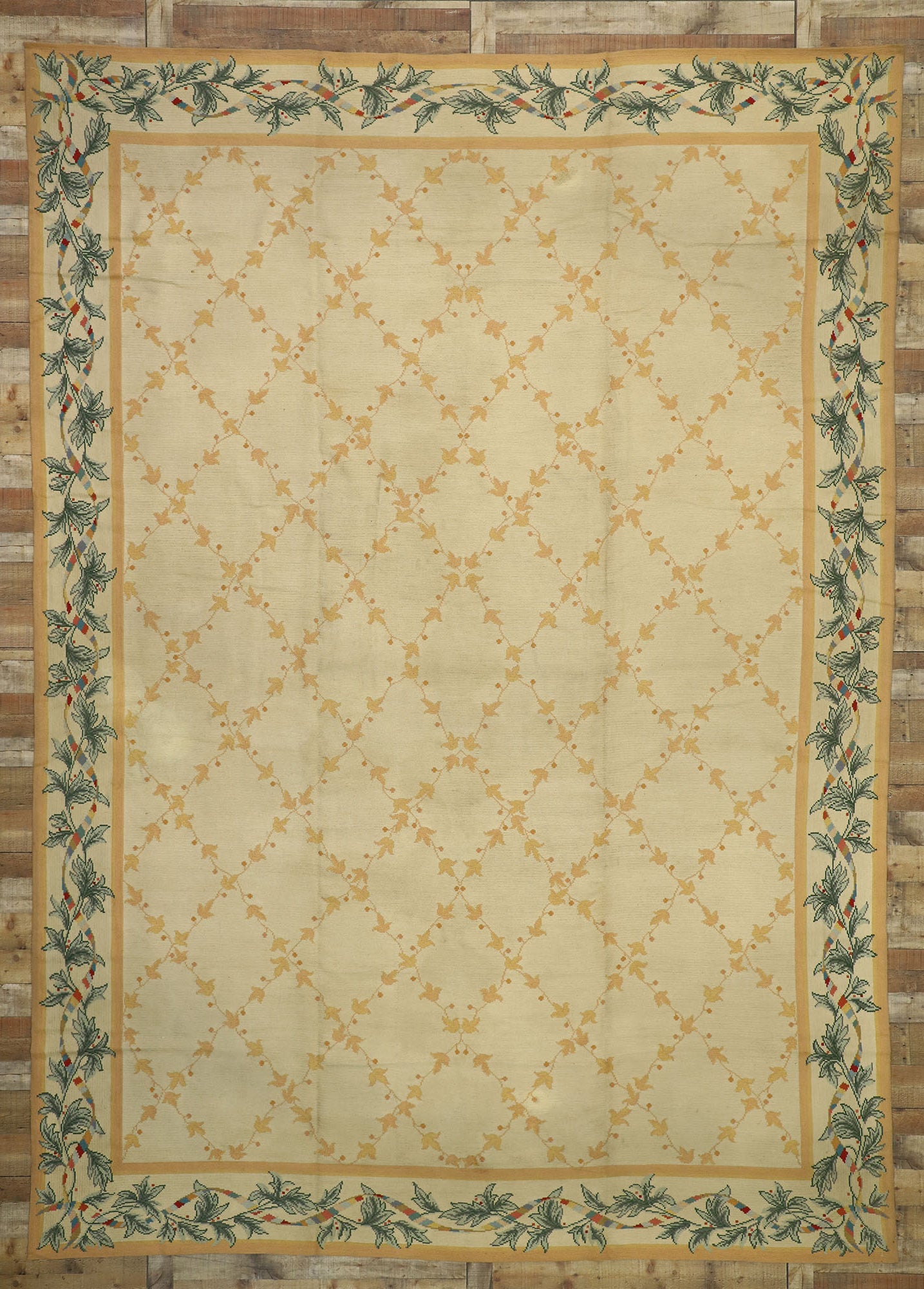 11 x 15 Vintage Spanish Needlepoint Rug 72494