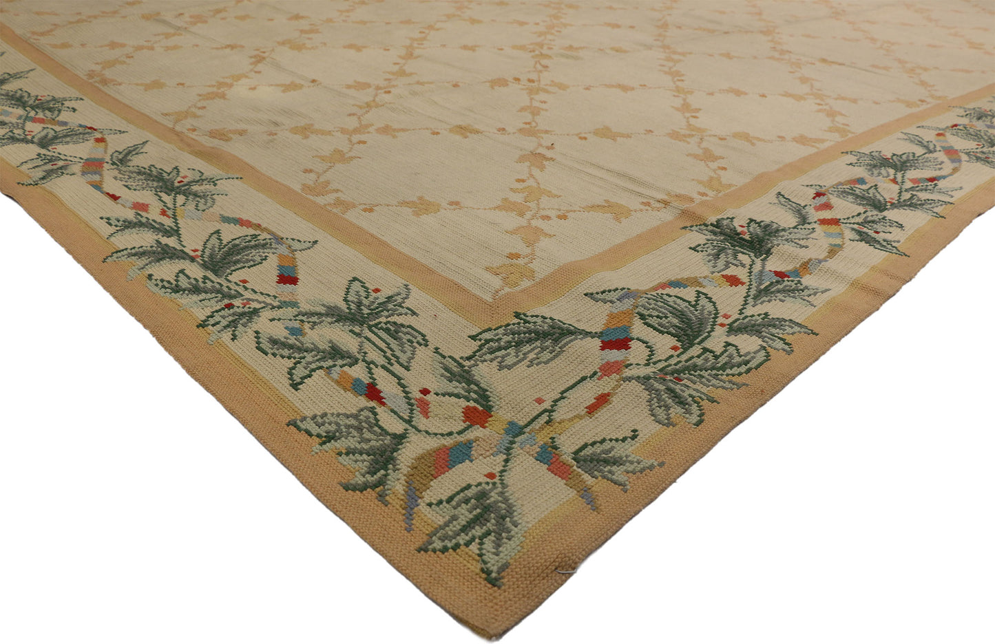 11 x 15 Vintage Spanish Needlepoint Rug 72494