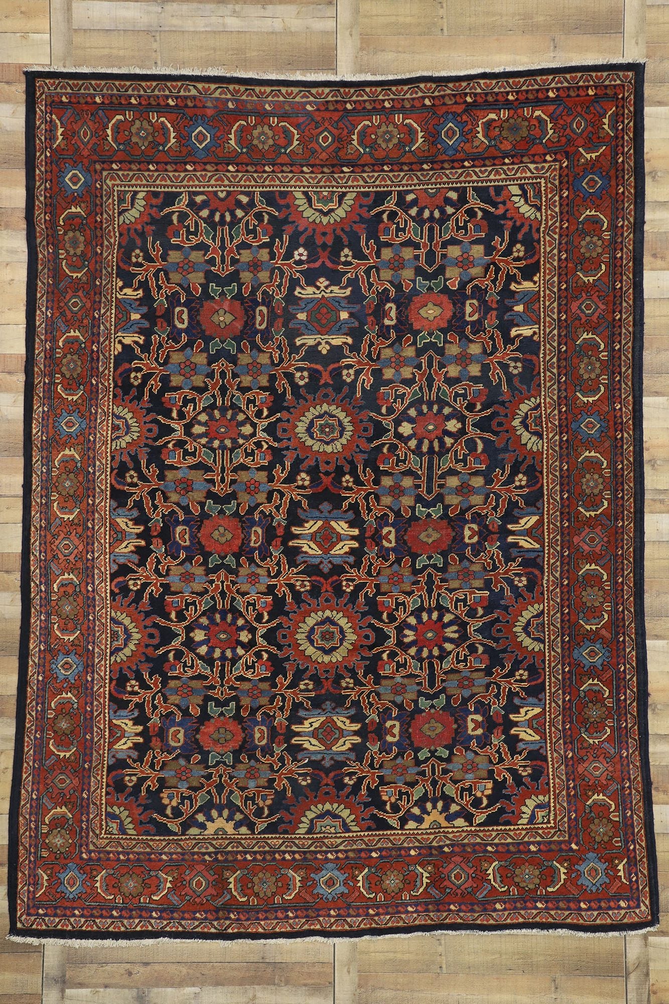 8 x 12 Antique Persian Mahal Rug 72546
