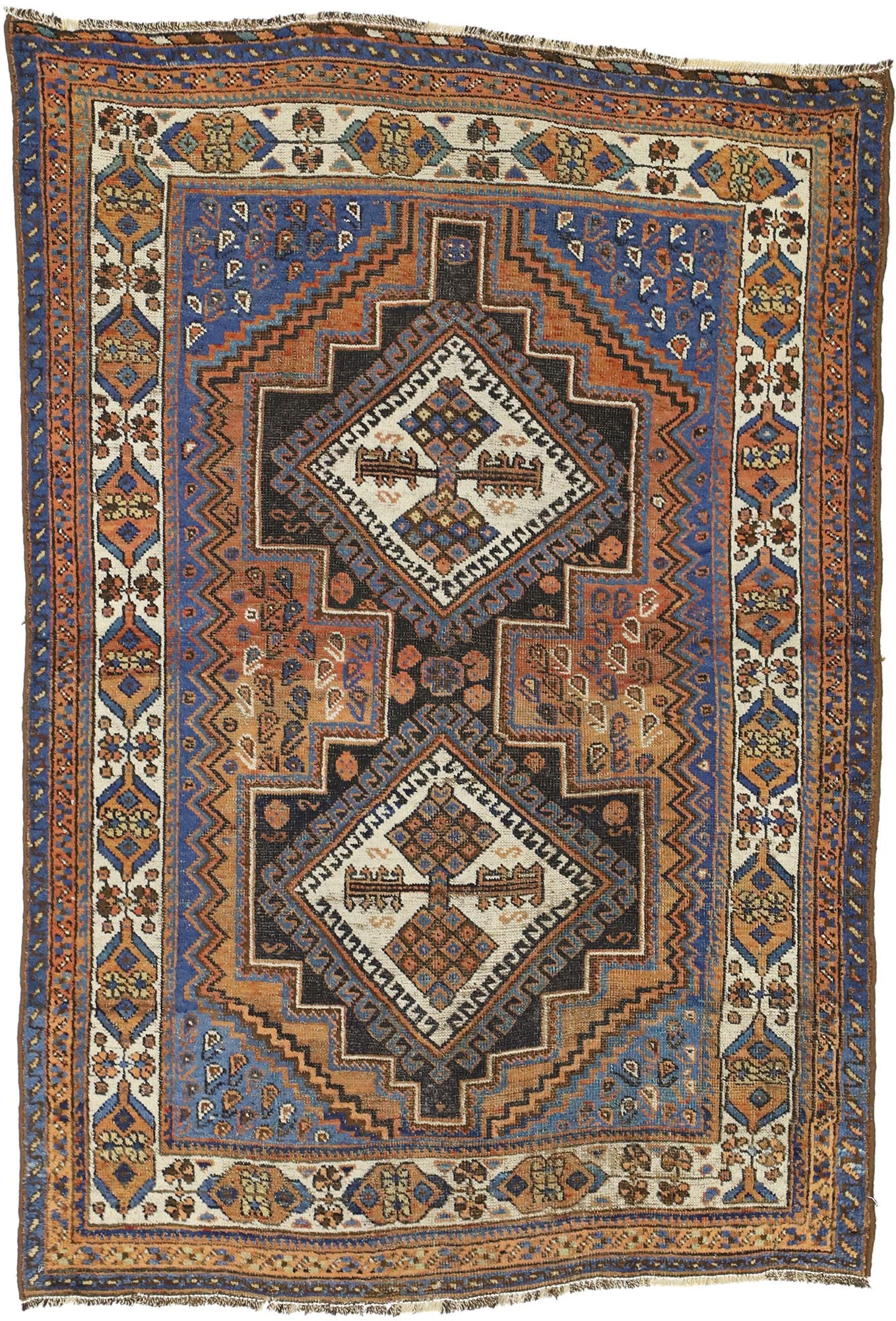 4 x 6 Antique Persian Afshar Rug 72605