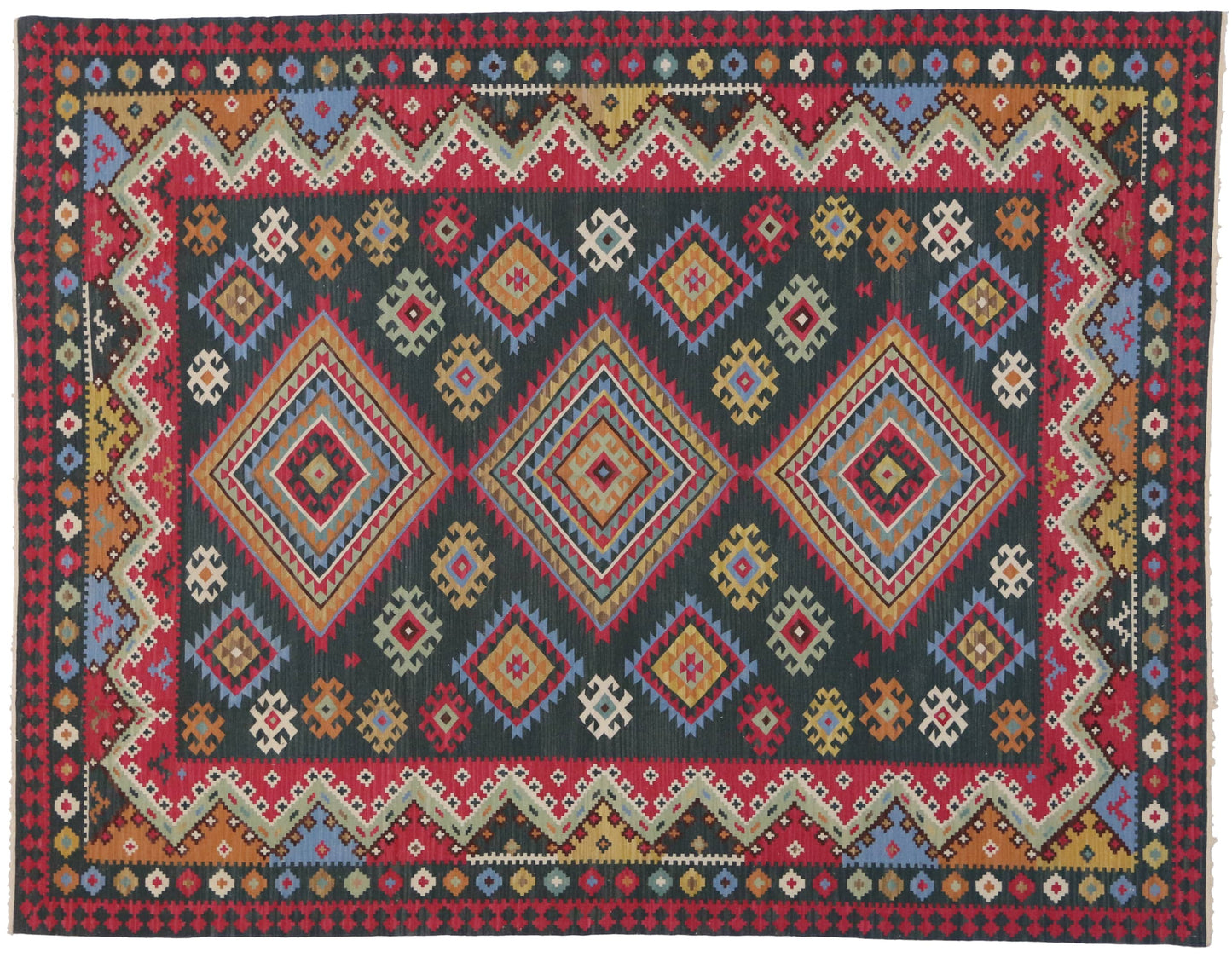 9 x 12 Vintage Turkish Kilim Rug 72811