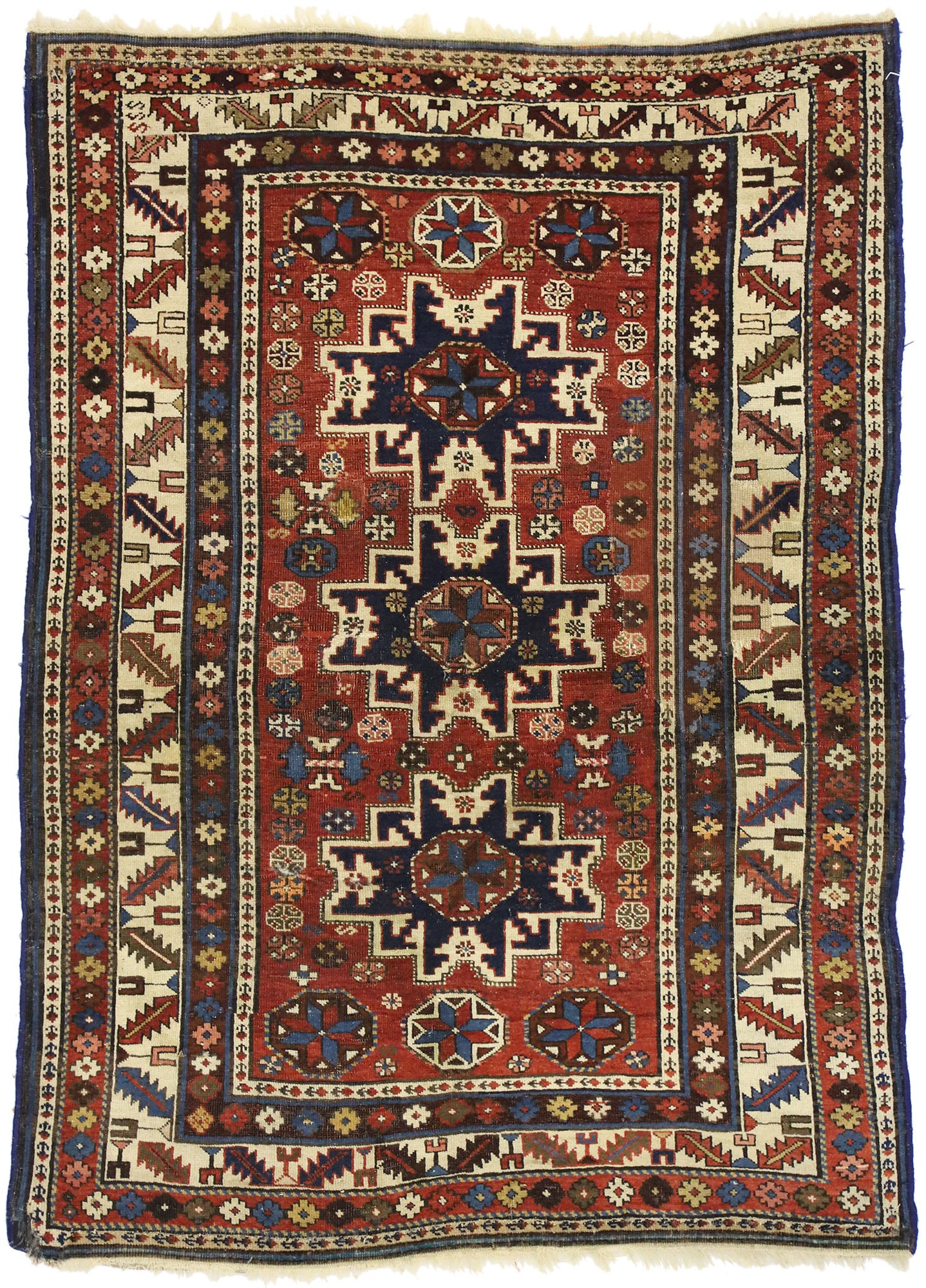 3 x 5 Antique Caucasian Shirvan Rug 72858