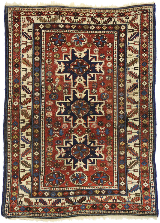 3 x 5 Antique Caucasian Shirvan Rug 72858