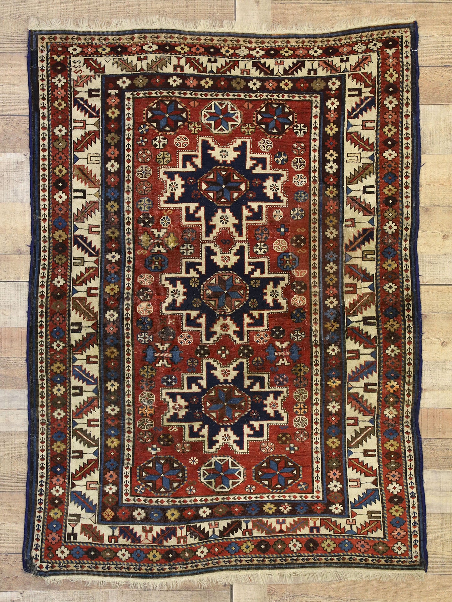 3 x 5 Antique Caucasian Shirvan Rug 72858