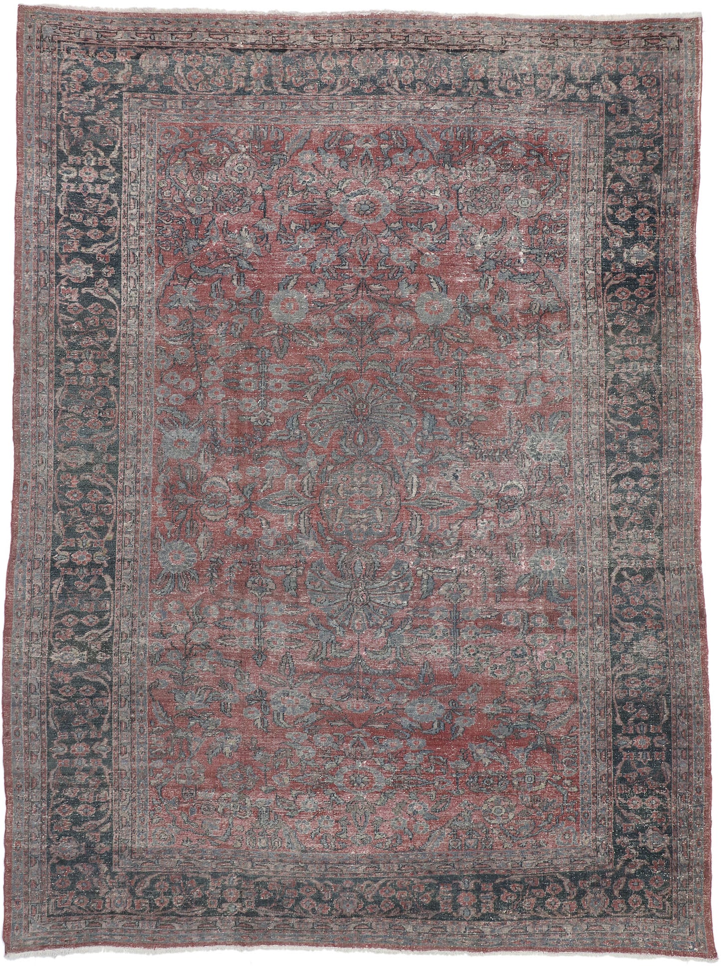 9 x 12 Distressed Antique Persian Tabriz Rug 72868