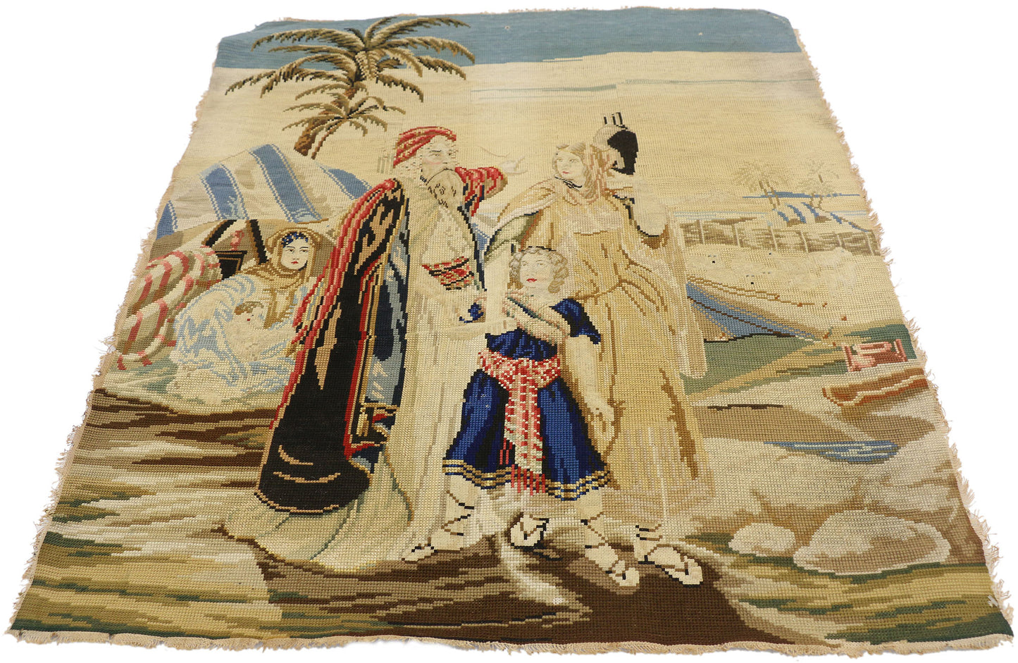 3 x 3 Antique Needlepoint Tapestry 72874