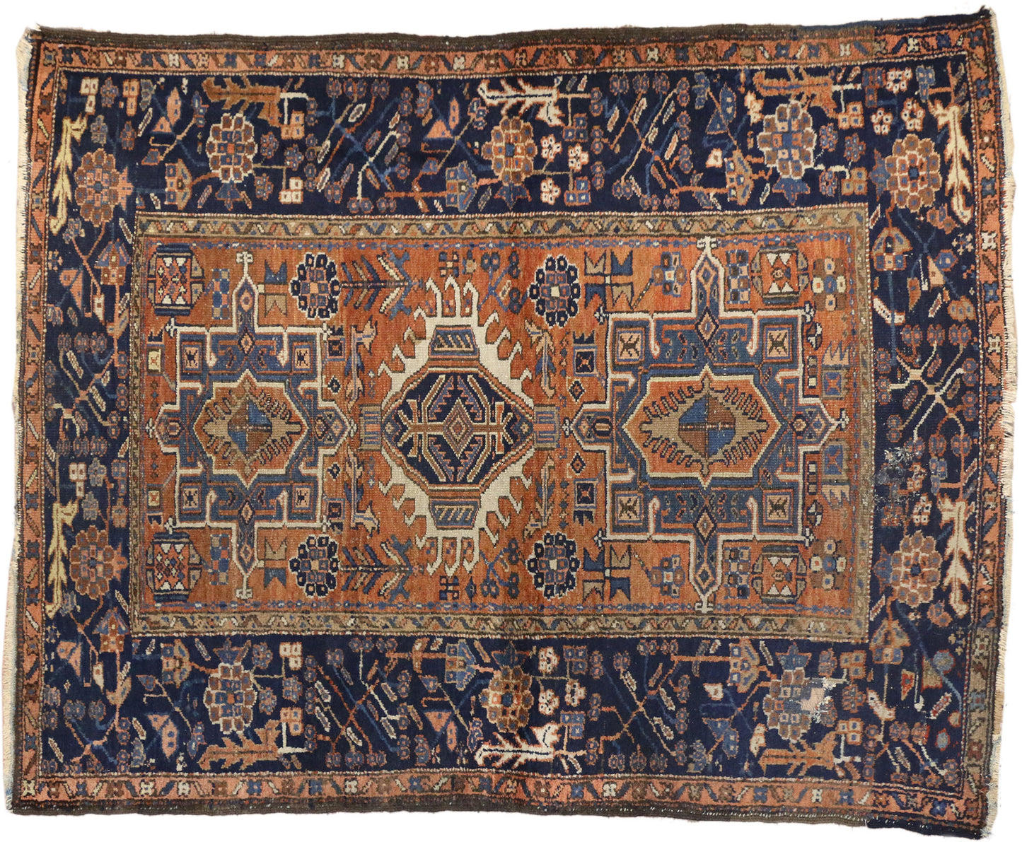 5 x 6 Antique Persian Heriz Rug 72988