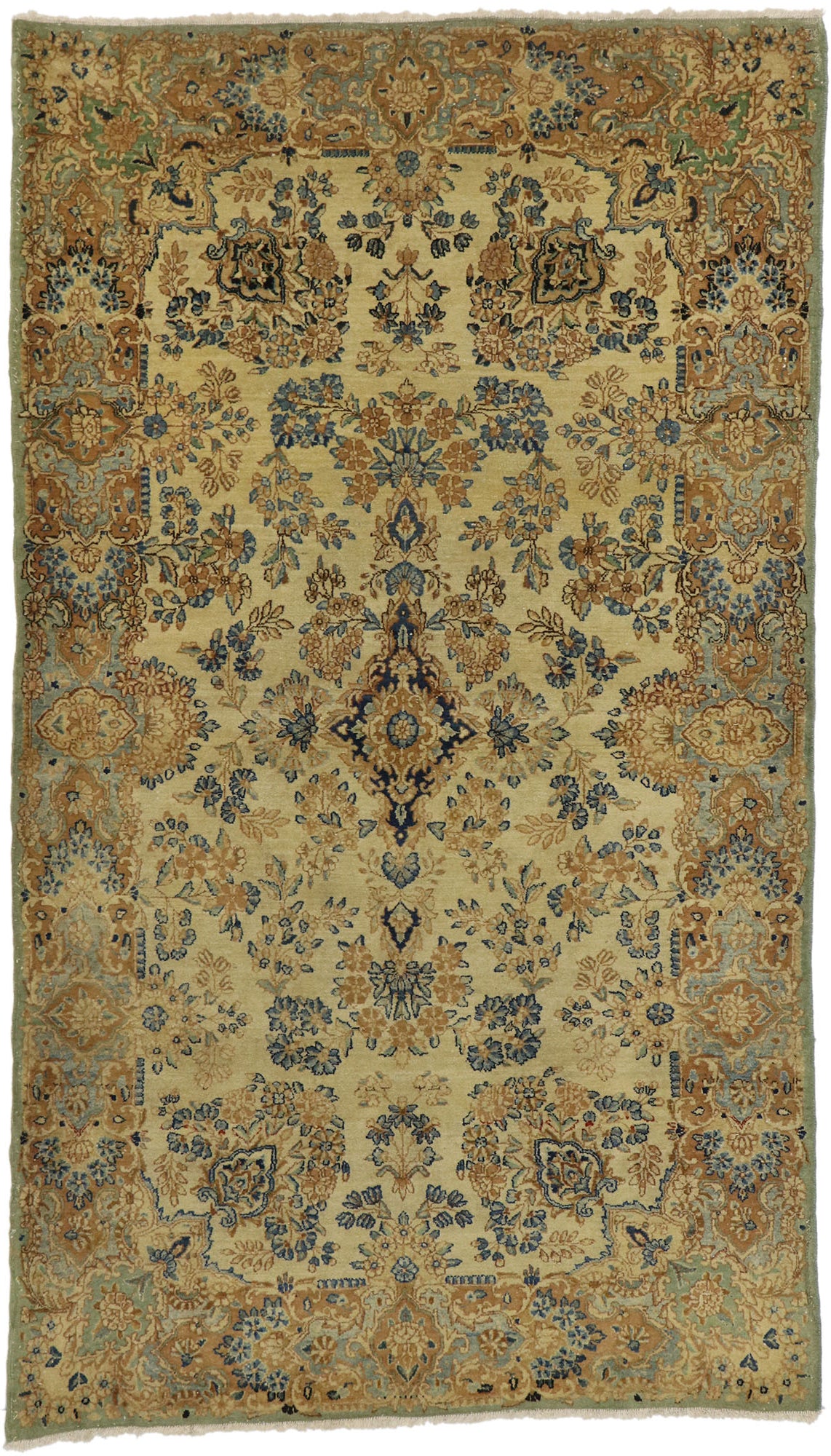 4 x 7 Vintage Persian Kerman Rug 72996
