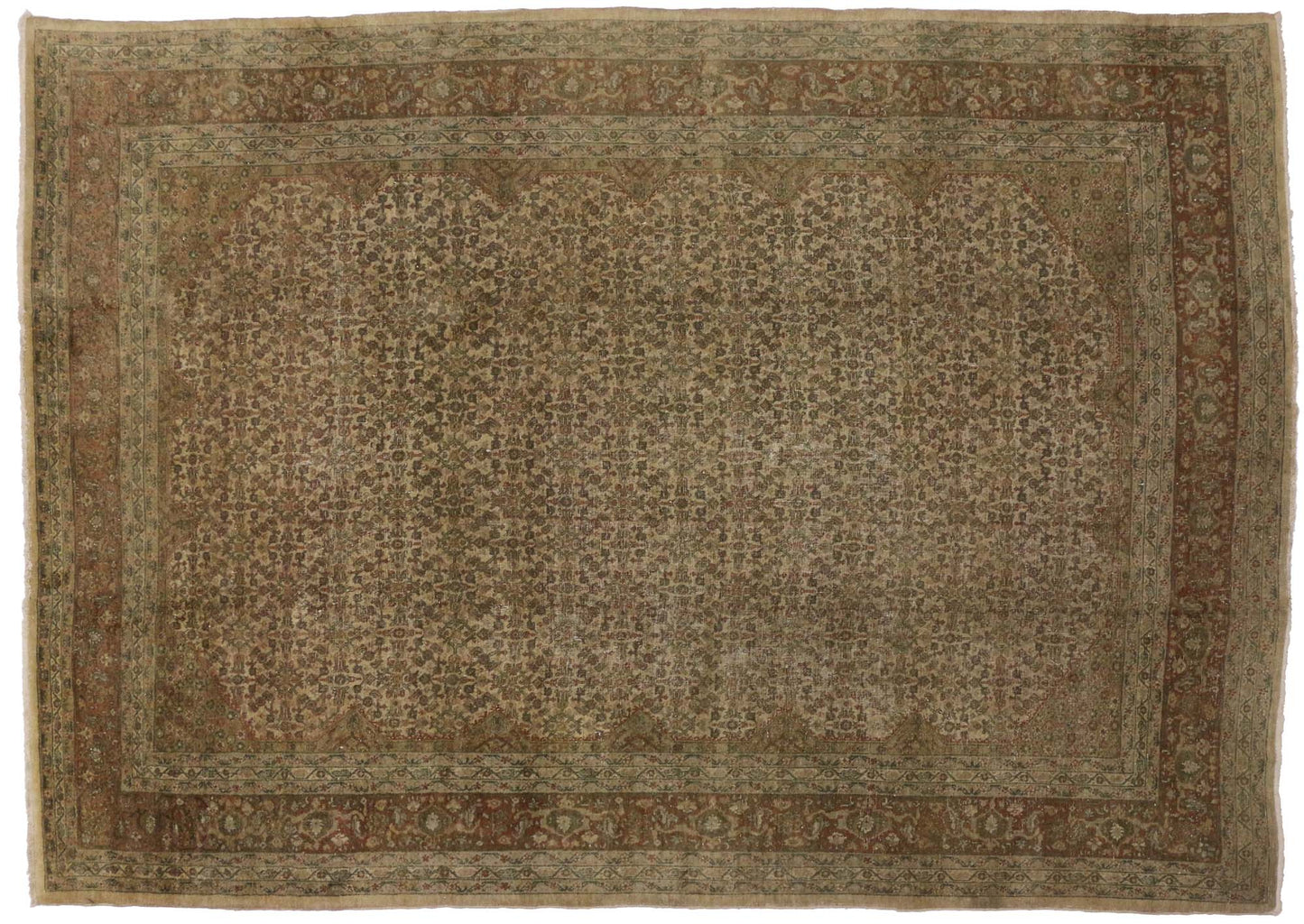 10 x 14 Antique Persian Tabriz Rug 73097
