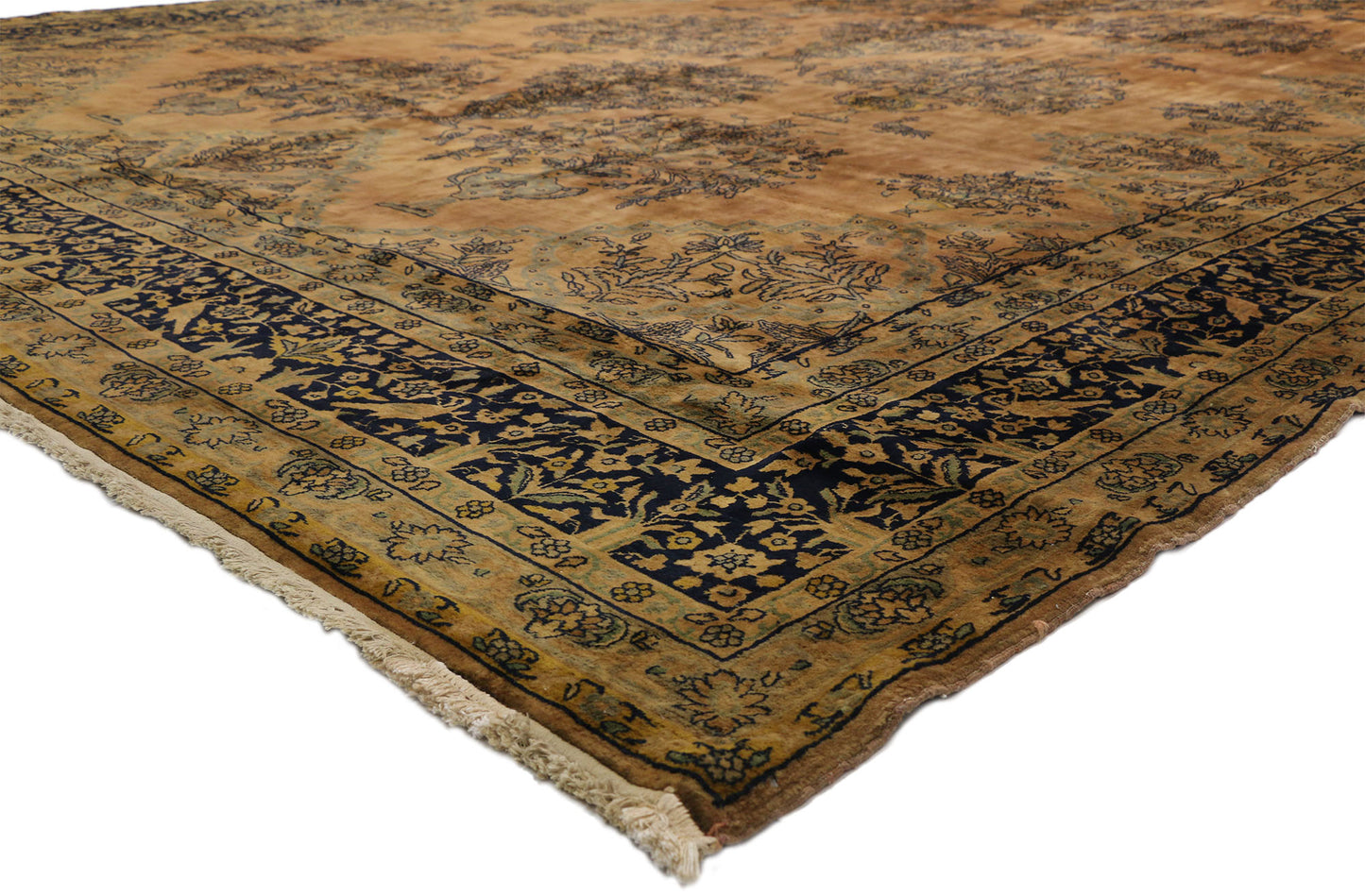 12 x 19 Antique Persian Kashan Rug 73123