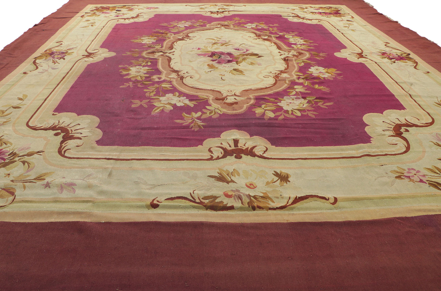 9 x 11 Antique French Aubusson Rug 73151