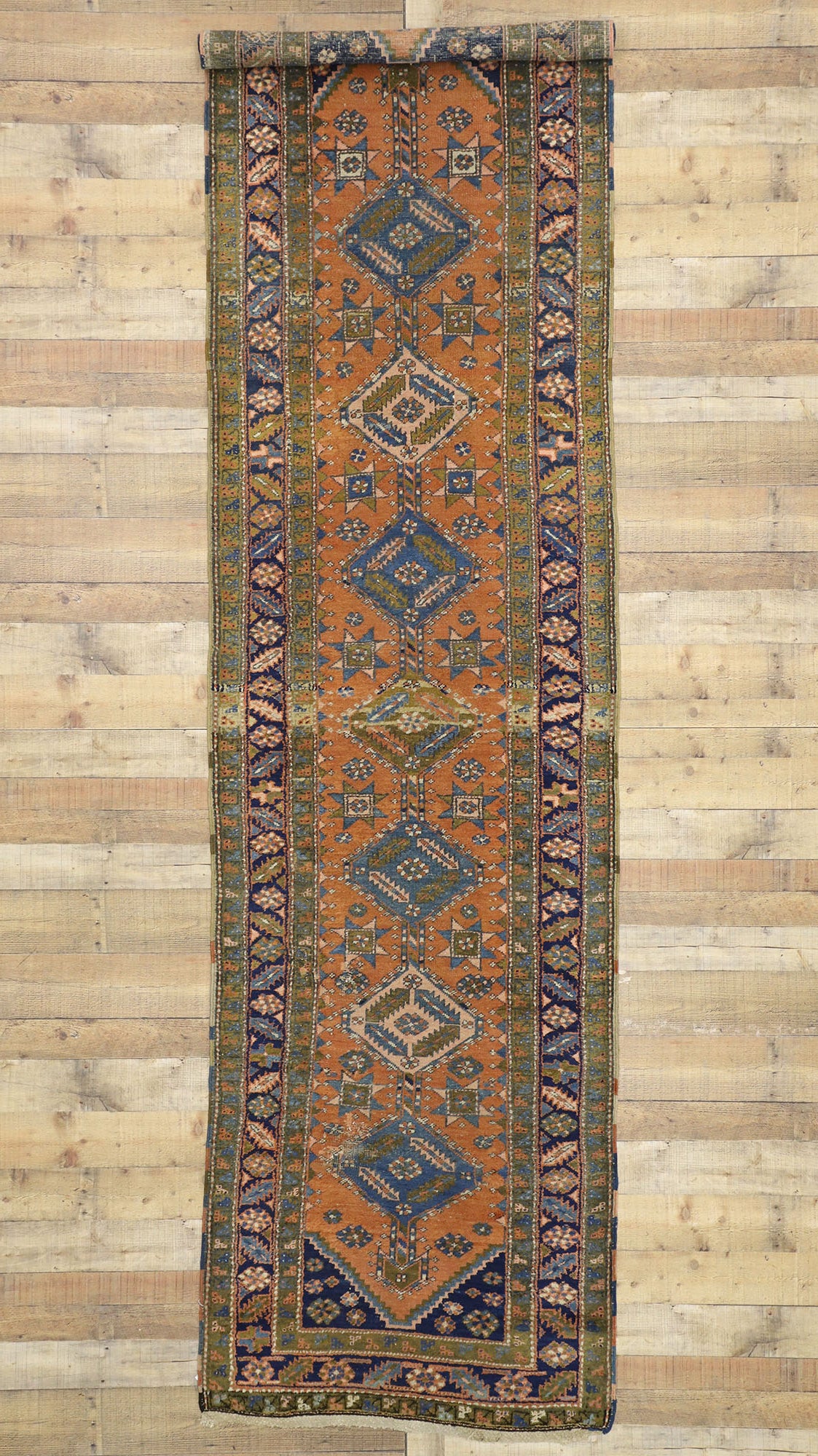 3 x 12 Antique Persian Heriz Rug 73197