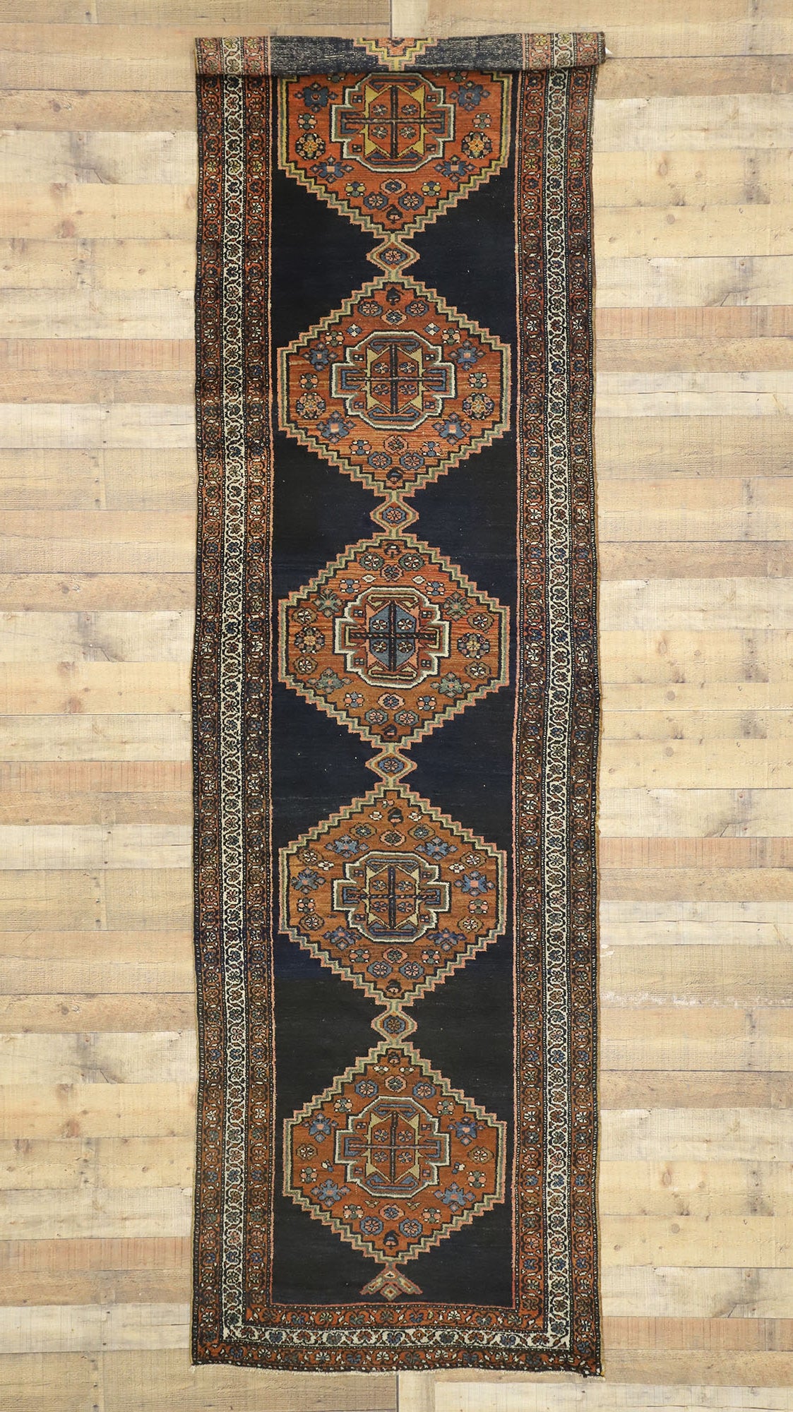 3 x 13 Antique Persian Hamadan Rug 73244