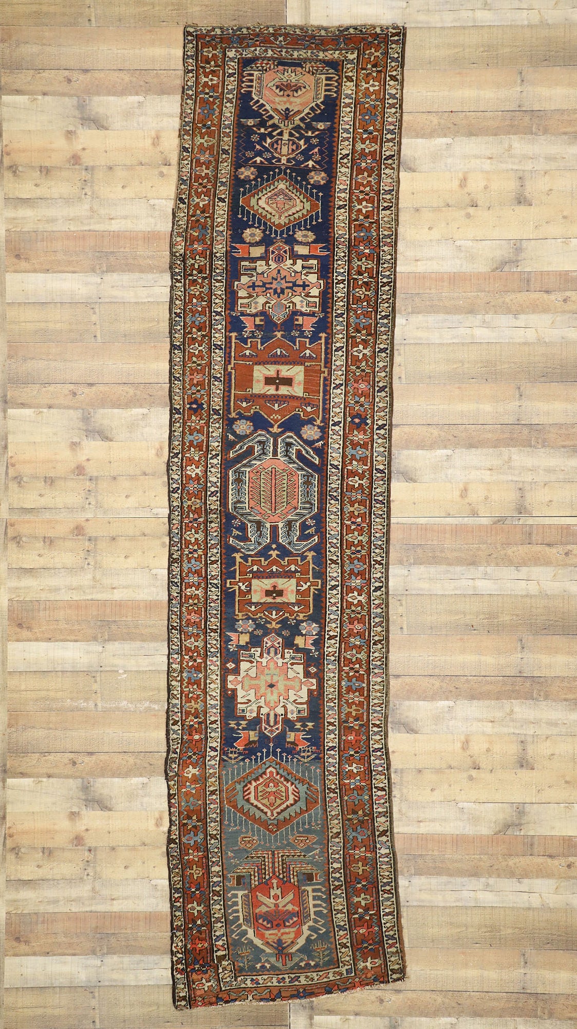 3 x 13 Antique Caucasian Kazak Runner 73247