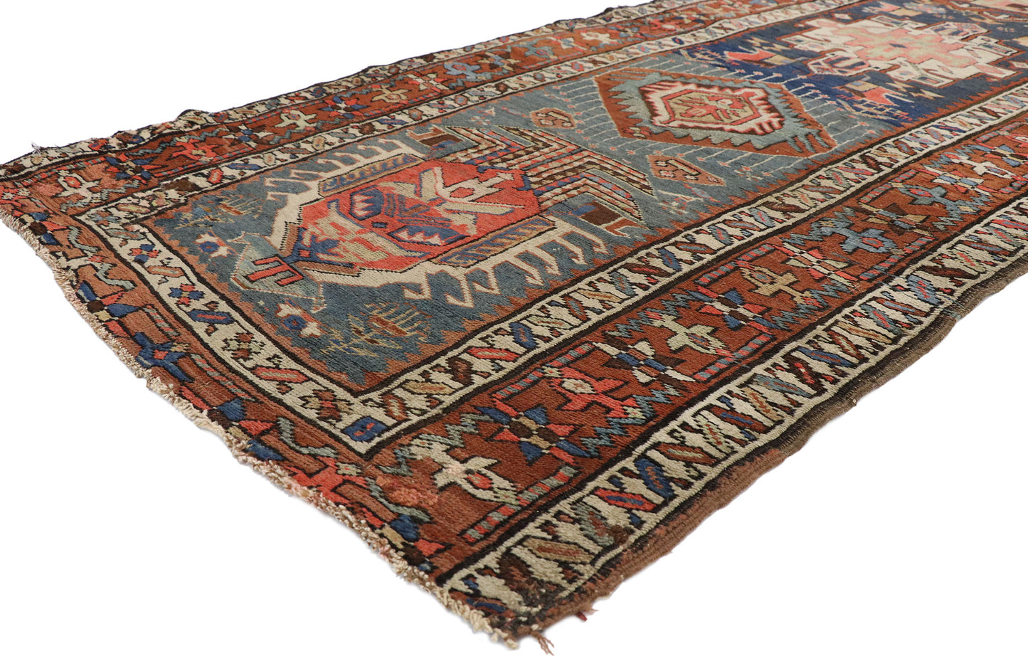 3 x 13 Antique Caucasian Kazak Runner 73247