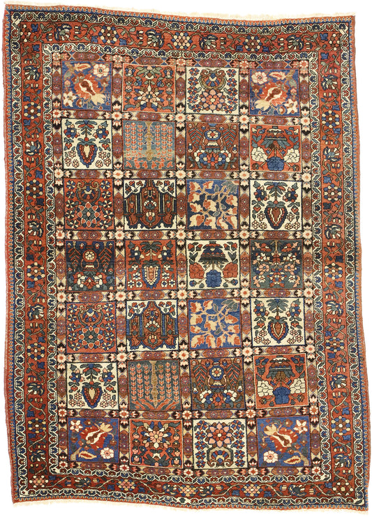 5 x 7 Antique Persian Bakhtiari Rug 73282