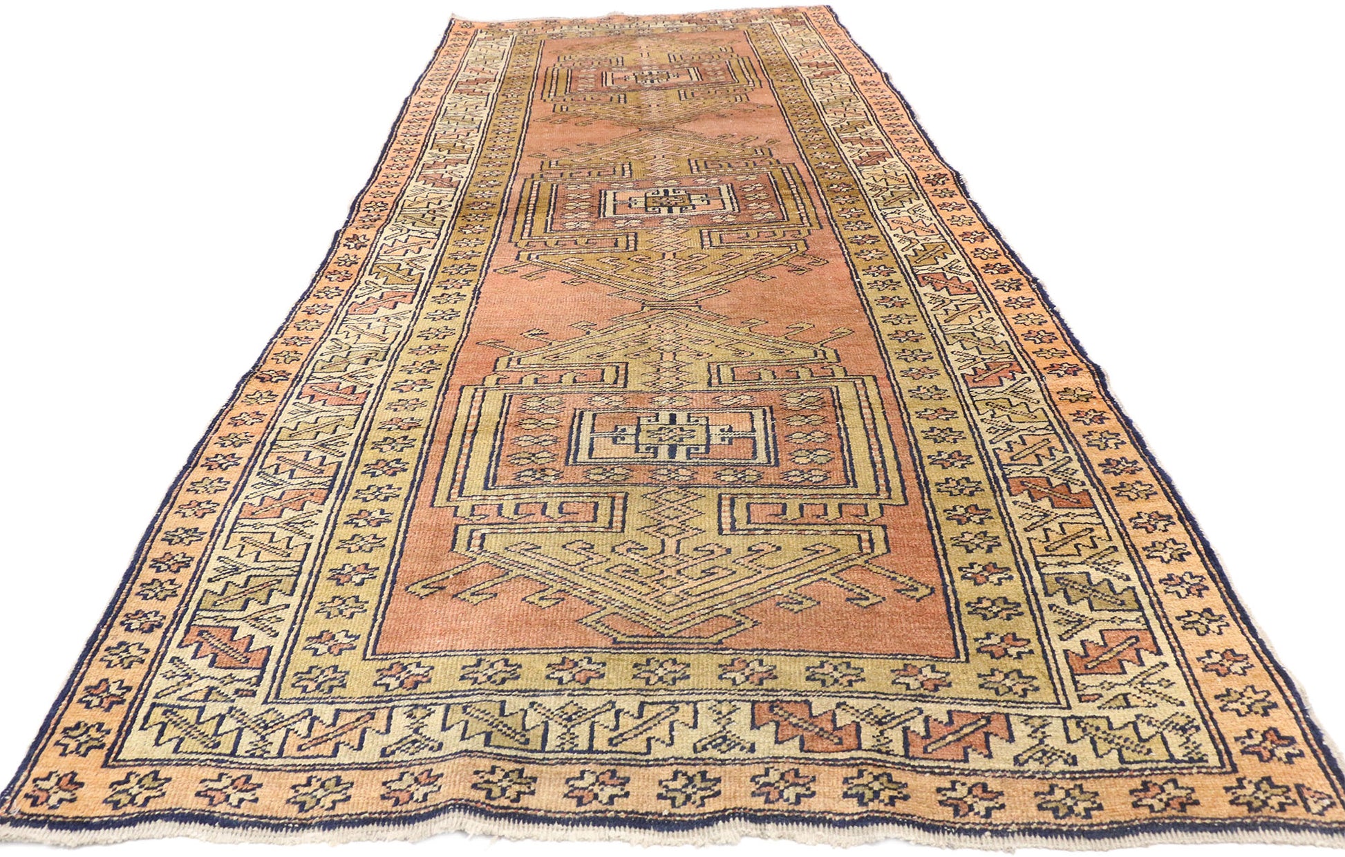 4 x 9 Antique Caucasian Kazak Rug 73291