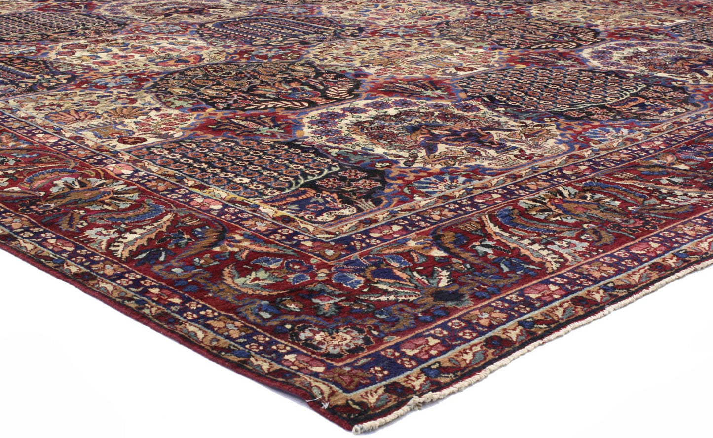 11 x 16 Antique Persian Yazd Rug 73339