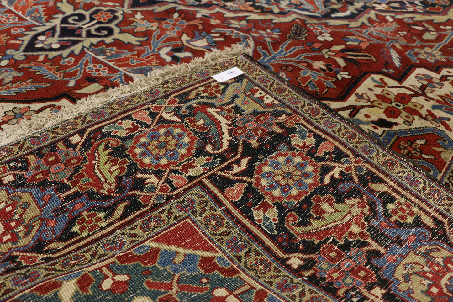 9 x 13 Antique Persian Serapi Rug 73373