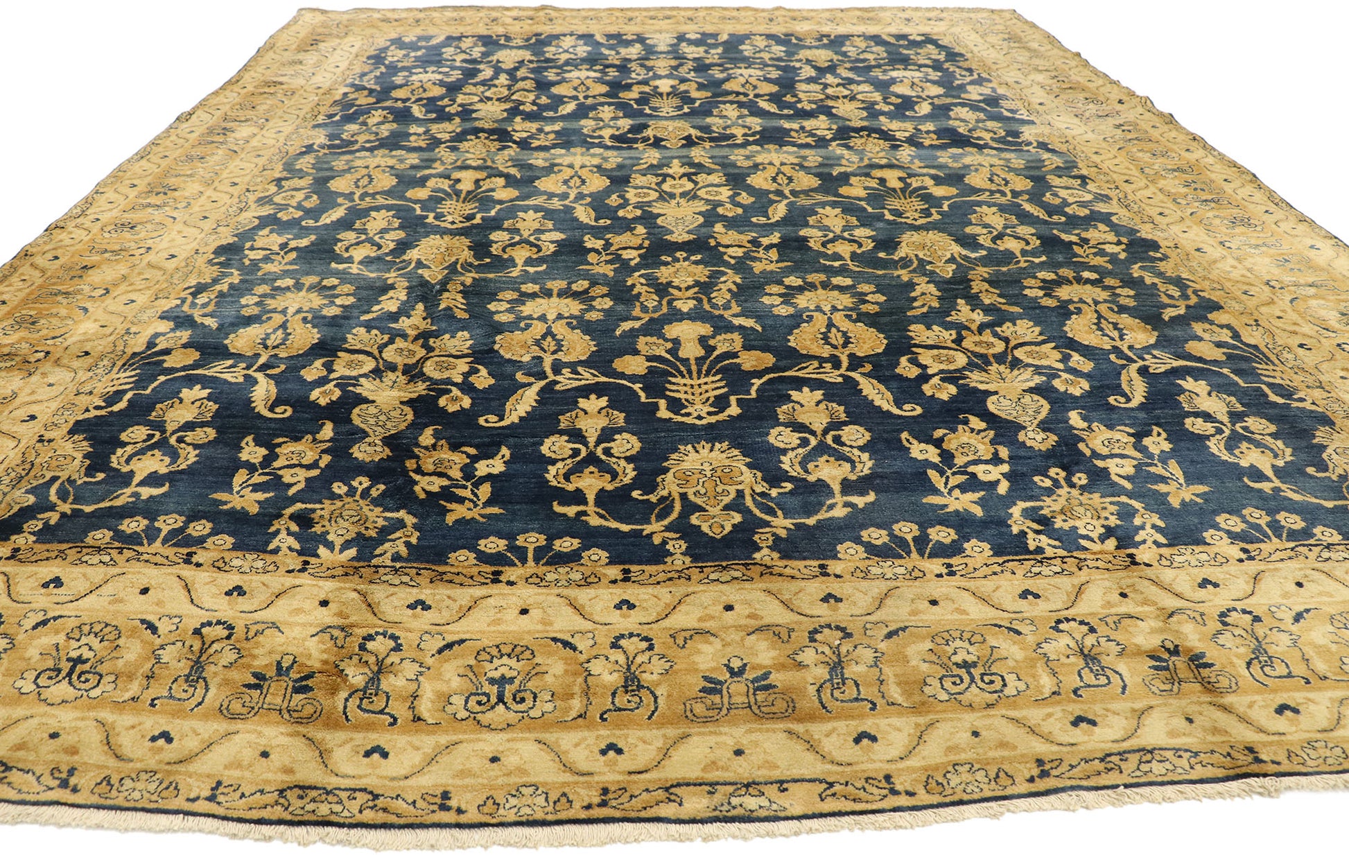 9 x 12 Antique Persian Kerman Rug 73375