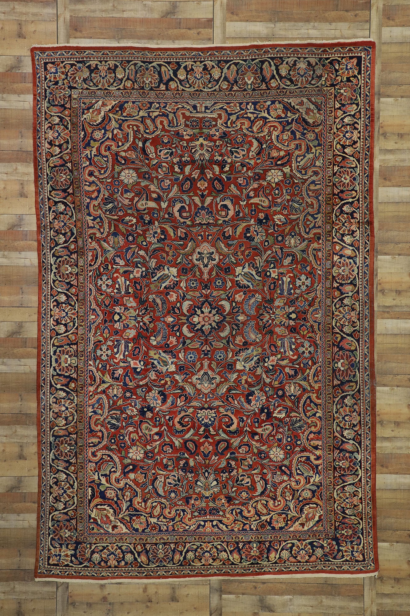 9 x 14 Antique Persian Mahal Rug 73385