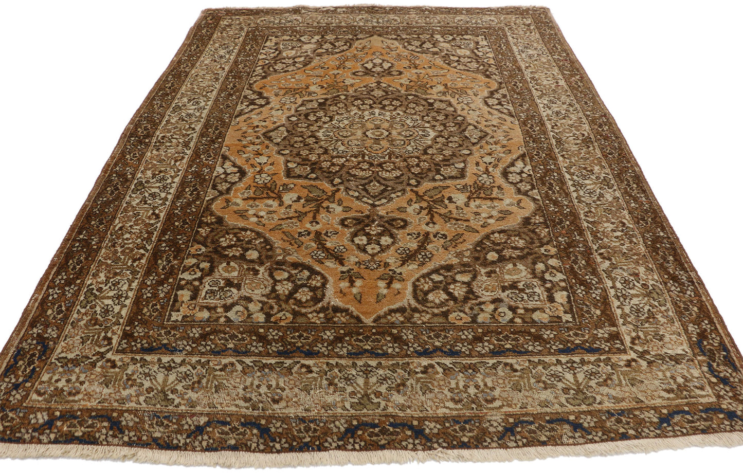 4 x 5 Antique Persian Tabriz Rug 73430