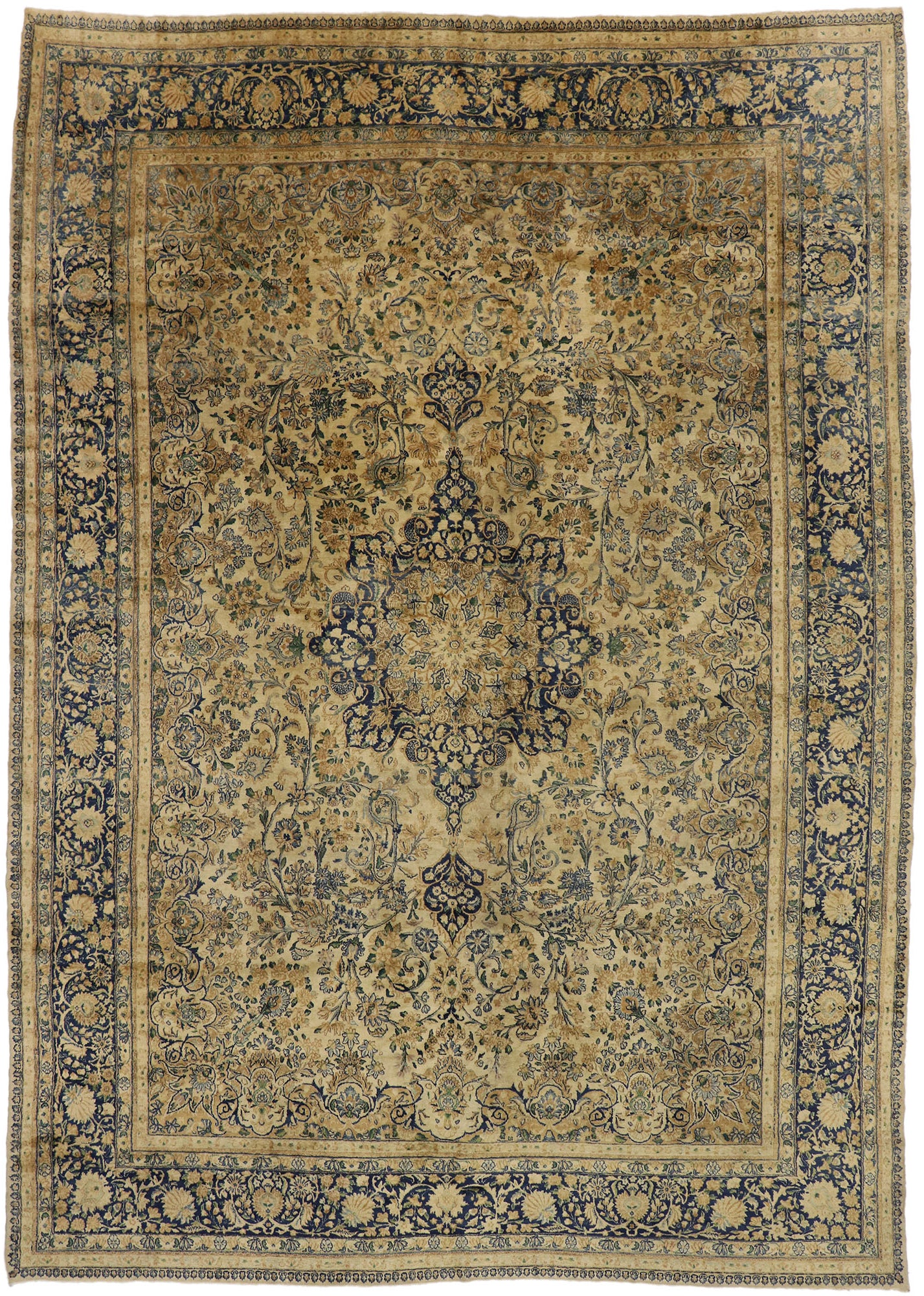 10 x 14 Antique Persian Kerman Rug 73582