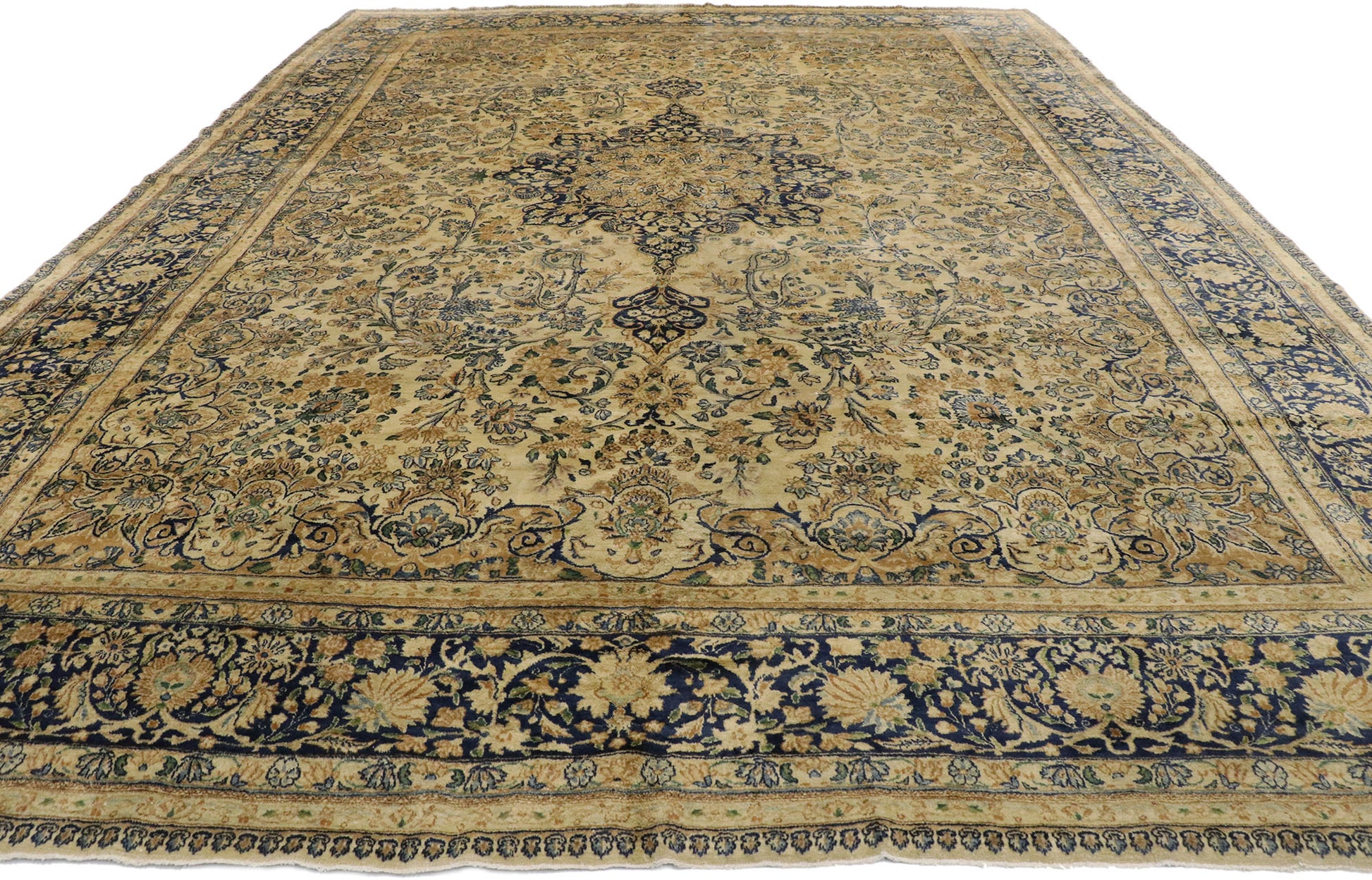 10 x 14 Antique Persian Kerman Rug 73582
