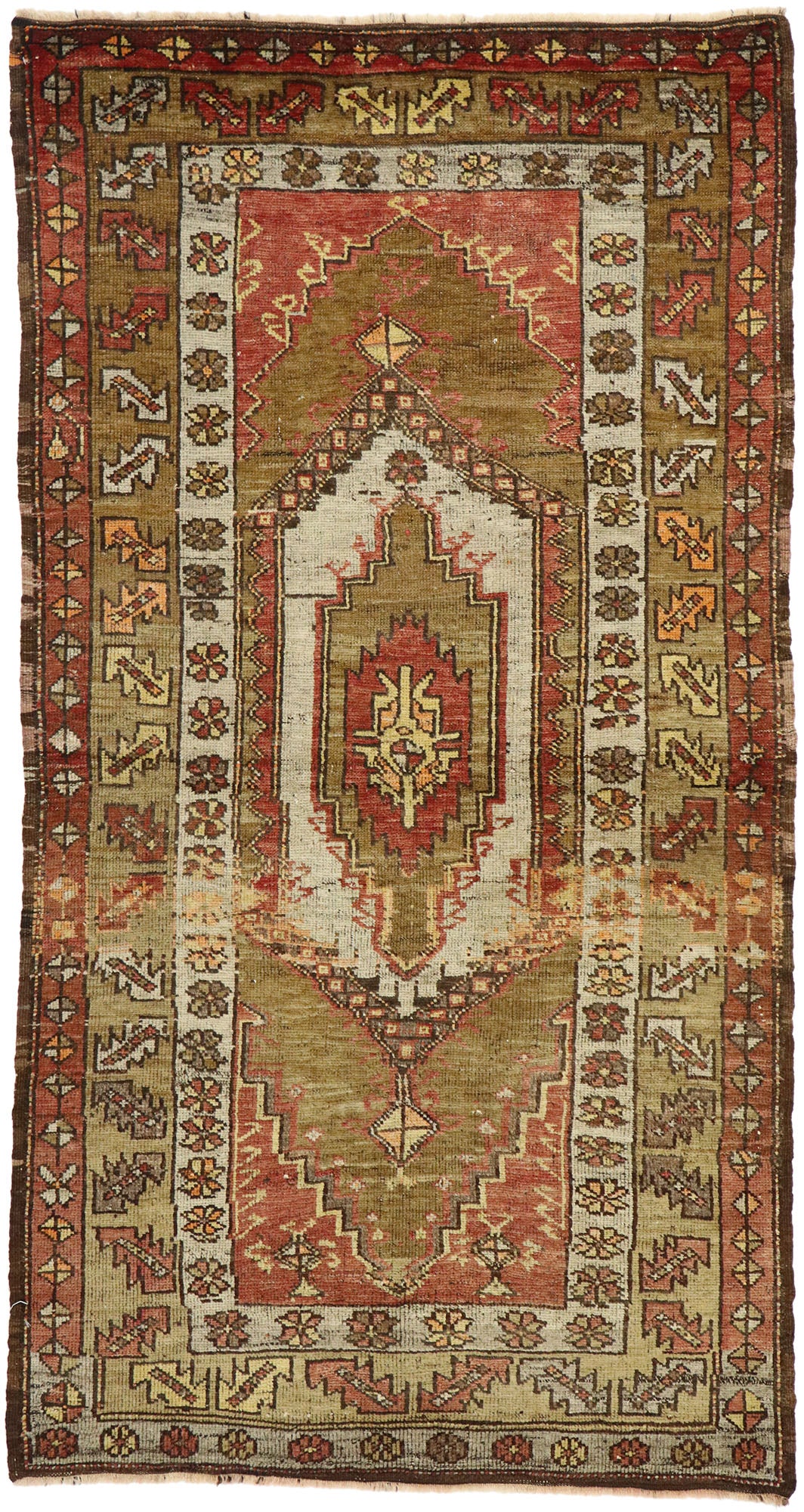 4 x 7 Vintage Turkish Oushak Rug 73601