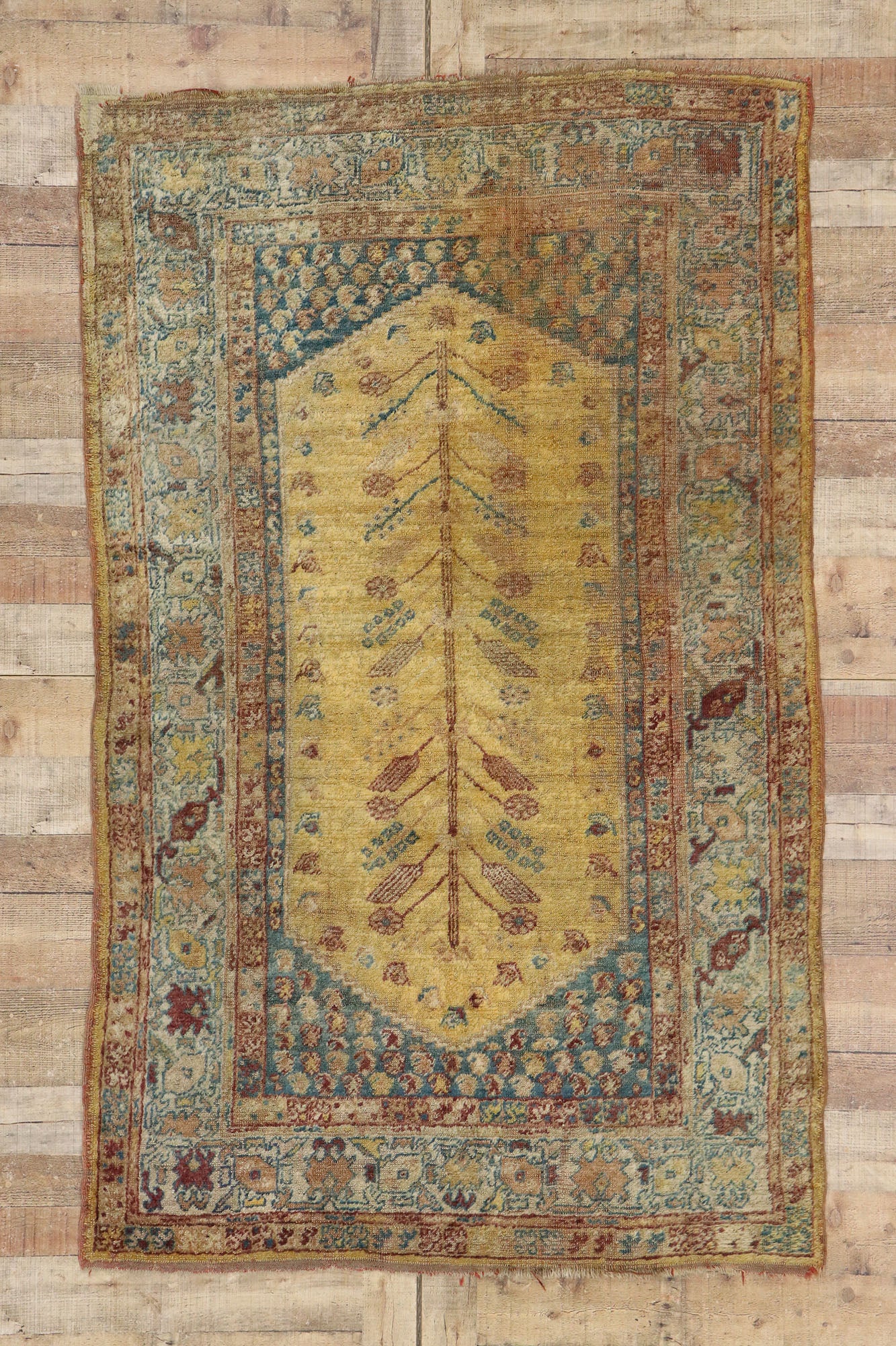 4 x 7 Antique Turkish Oushak Rug 73610