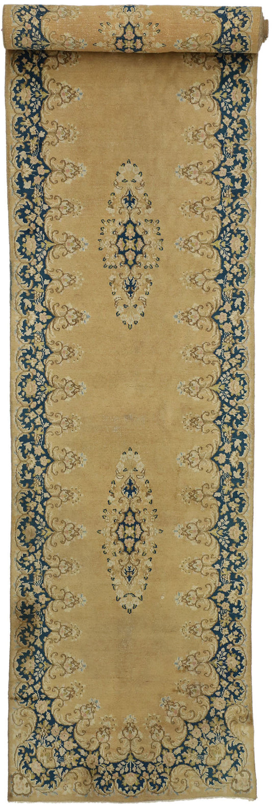 3 x 17 Antique Persian Kerman Rug 73660