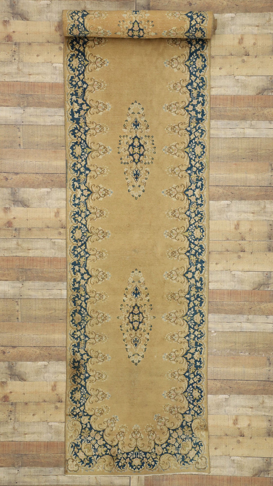 3 x 17 Antique Persian Kerman Rug 73660
