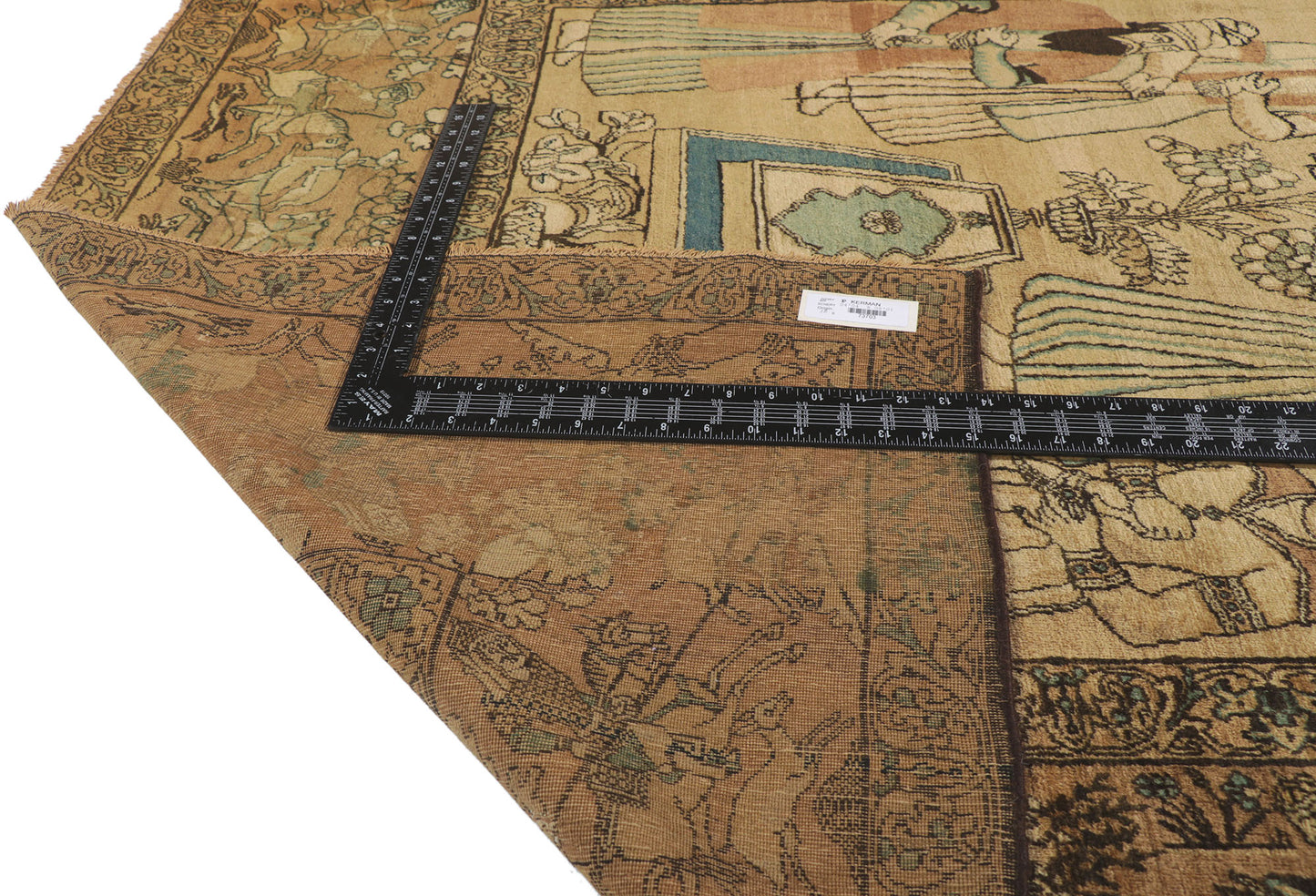 4 x 8 Antique Persian Kerman Pictorial Rug 73703