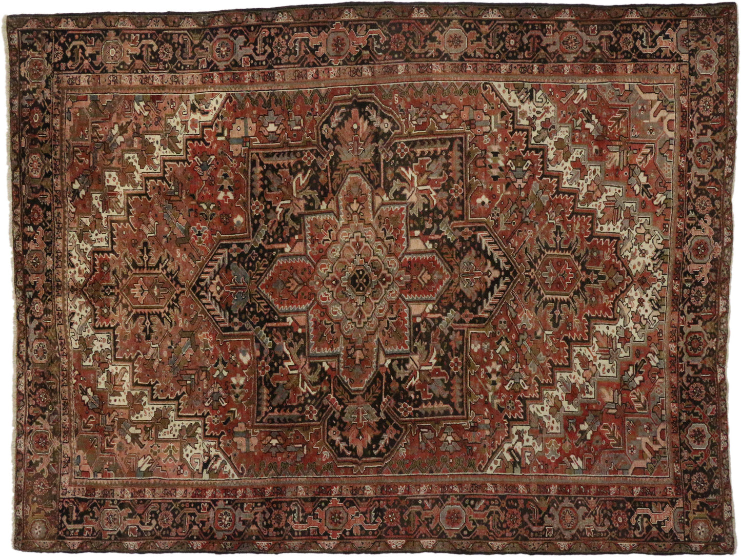 10 x 13 Vintage Persian Heriz Rug 73720