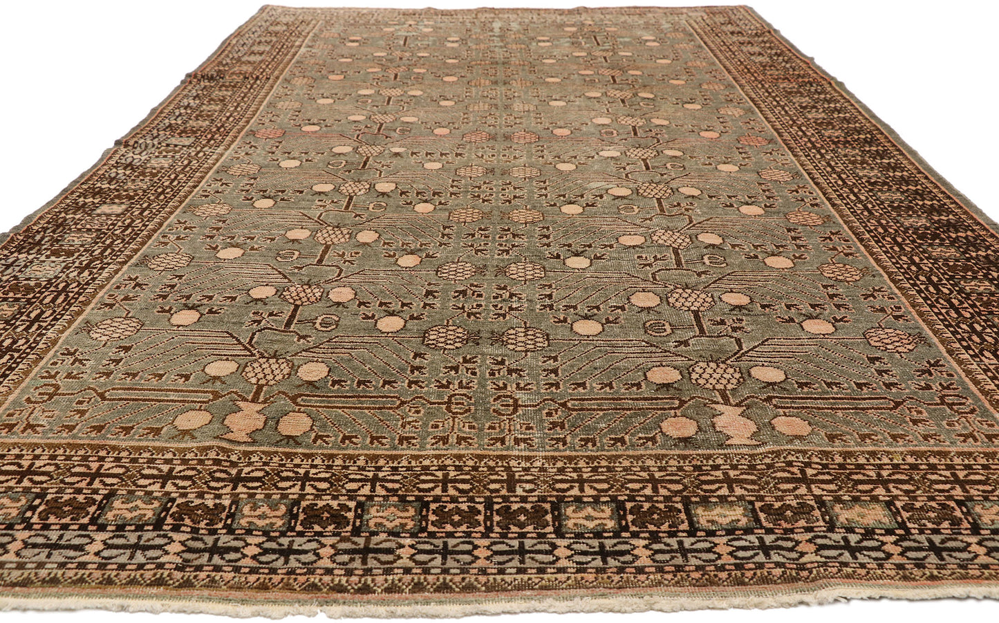 7 x 13 Antique Khotan Pomegranate Rug 73805