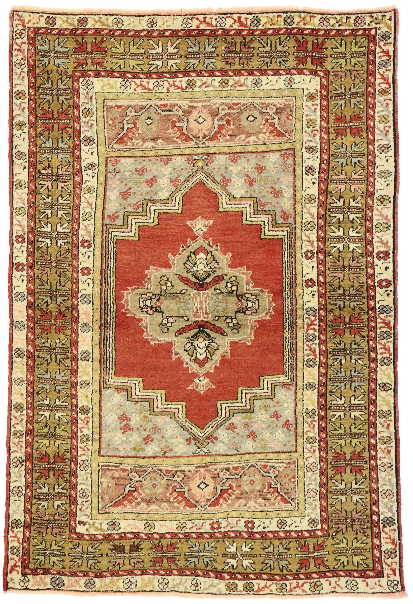 4 x 5 Vintage Turkish Oushak Rug 73863