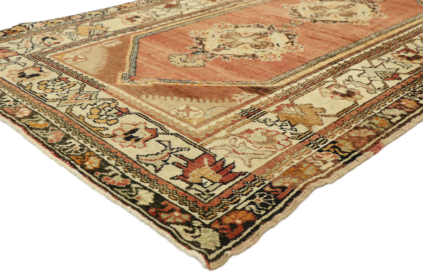 4 x 7 Vintage Turkish Oushak Rug 73864