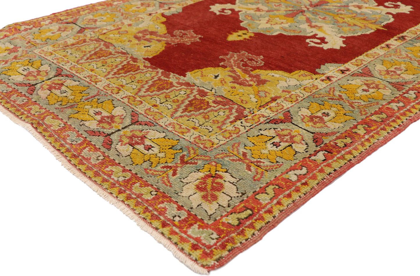 3 x 6 Antique Turkish Oushak Rug 73867