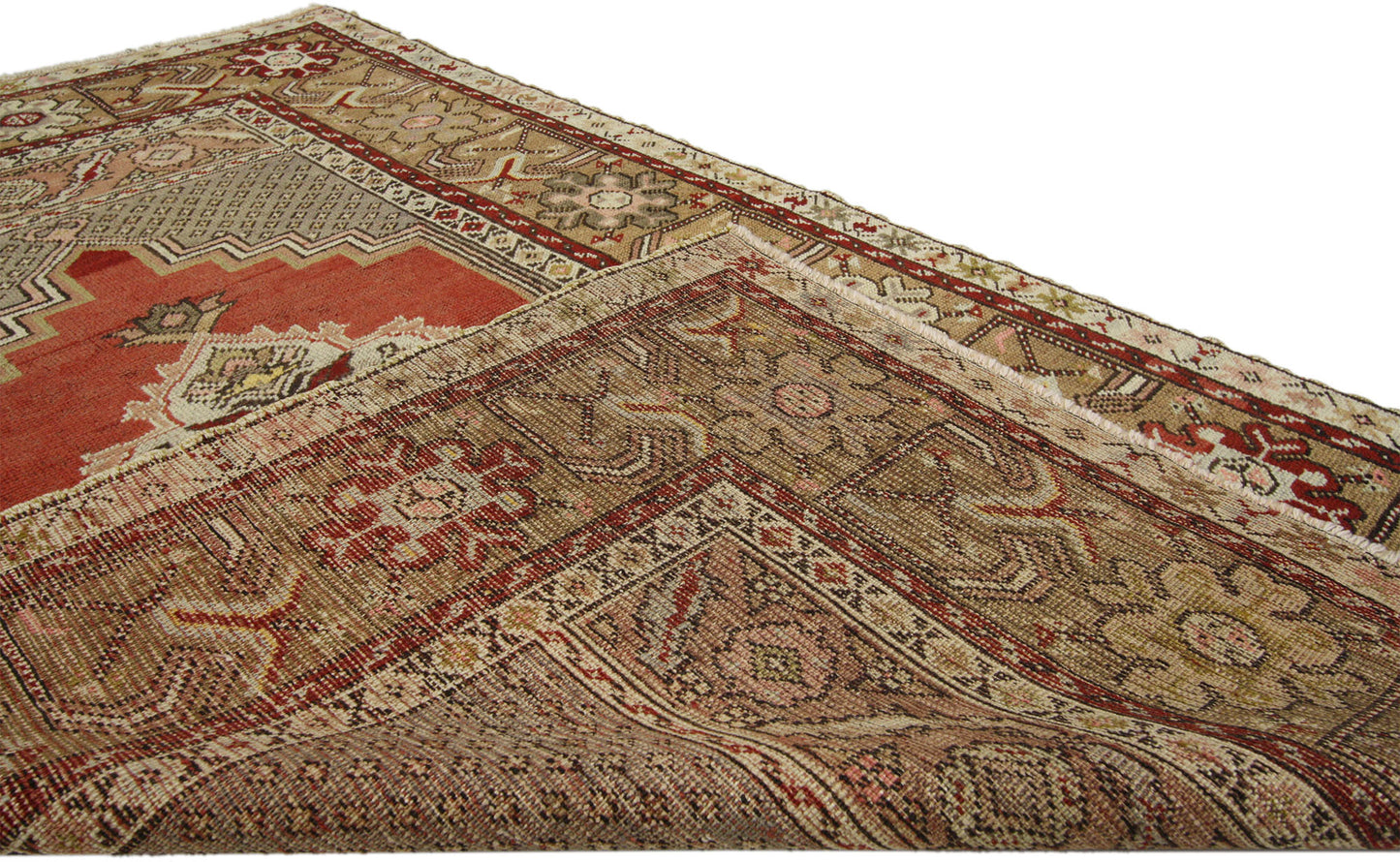 4 x 6 Vintage Turkish Oushak Rug 73872